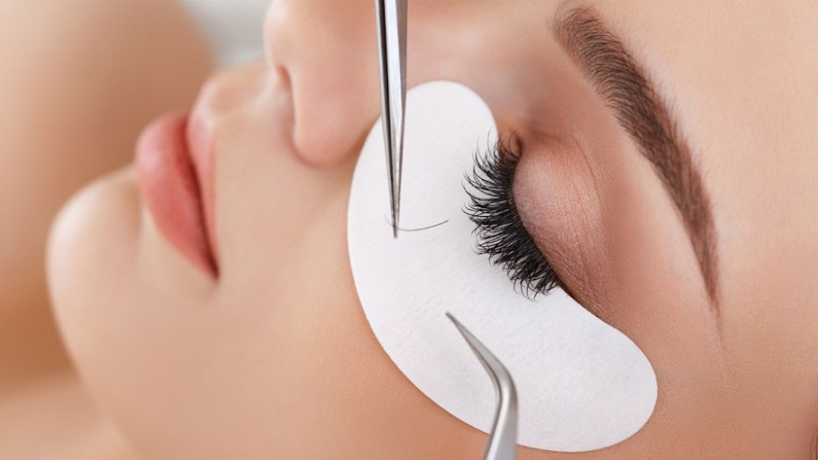 Professional eyelash extensions.